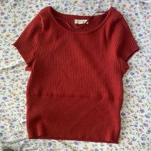 Pacsun red cropped knit top